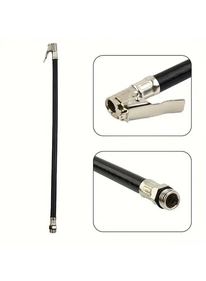 Zinc Alloy Chuck Black Rubber Air Pipe with Clip for Car and Bicycle Tire Inflation - Image 5